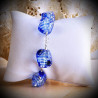 Sasso rigadin bracelet bleu en veritable verre de murano venise