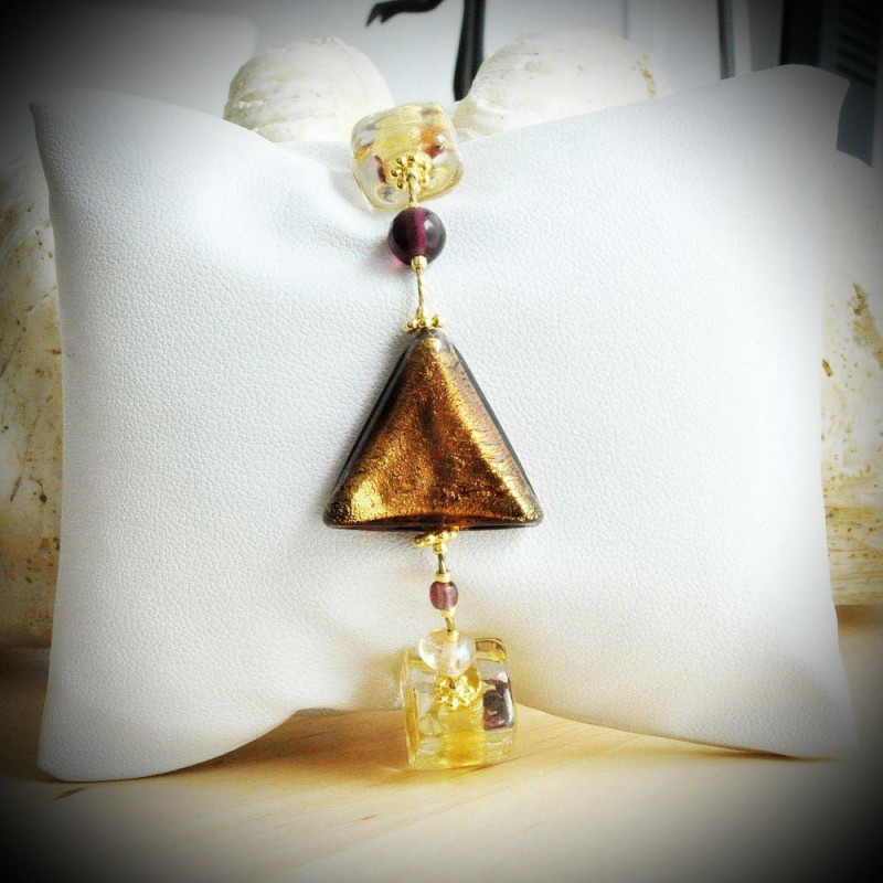 Asteroide armband, bernstein-gold, echten murano-glas