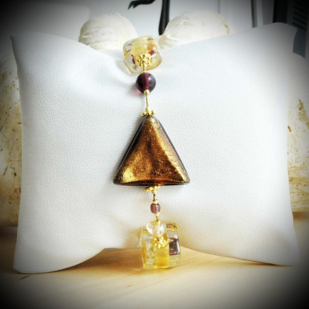 Asteroide armband, bernstein-gold, echten murano-glas