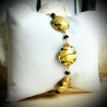 Charly gold bracelet in genuine murano glass from venice