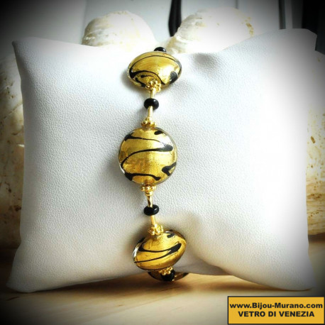 Charly armband gold, echten murano-glas aus venedig
