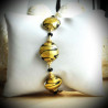 Charly gold bracelet in genuine murano glass from venice