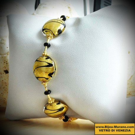 Charly armband gold, echten murano-glas aus venedig