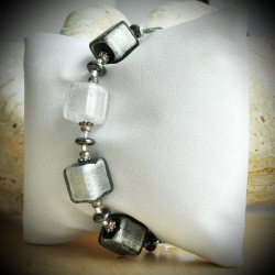 Cubes degrades silver bracelet genuine murano glass of venice