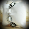 Cubes degrades silver bracelet genuine murano glass of venice