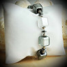 Würfel degrades silber armband echtes muranoglas aus venedig