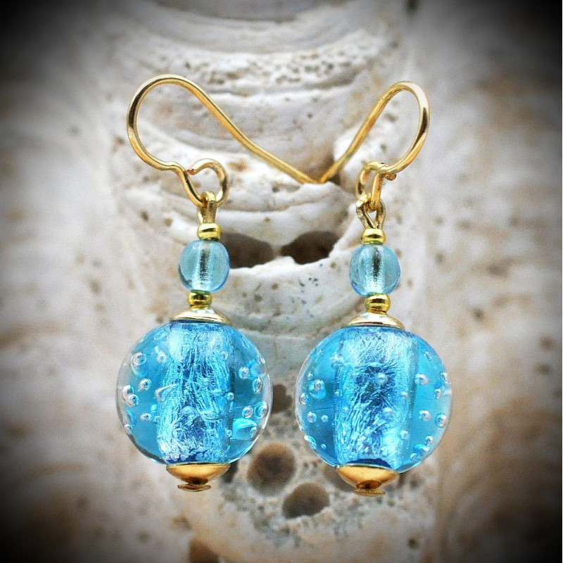 Orecchini Azzurro Cielo in Vetro di Murano Autentico di Venezia