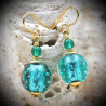 Turquoise Blue Earrings in Genuine Murano Glass from Venice