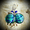 James silver earrings in real glass of murano in venice