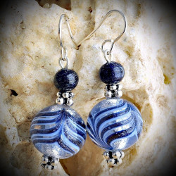 Fenice Blue – Earrings in Authentic Murano Glass with Multicolored Venetian Beads