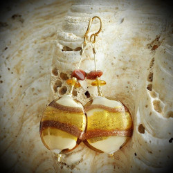 Caramel Panna Gold – Gold Murano Glass Earrings