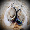 Mio black-and-blue - earrings creoles blue and black genuine glass blown-murano venice