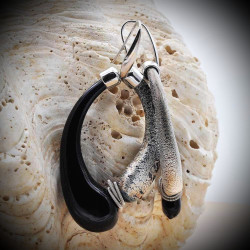 Genuine Venetian Murano Mouth-Blown Glass Hoop Earrings