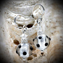 Sterling Silver Earrings with Authentic Murano Glass from Venice