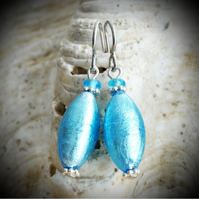 Blue Murano Glass Earrings Blue Murano Glass Earrings