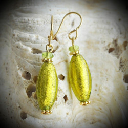 Light Green Murano Glass Earrings