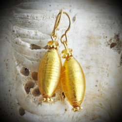 Ohrringe aus Murano-Glas mit Gold