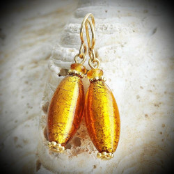 Amber Murano Glass Earrings