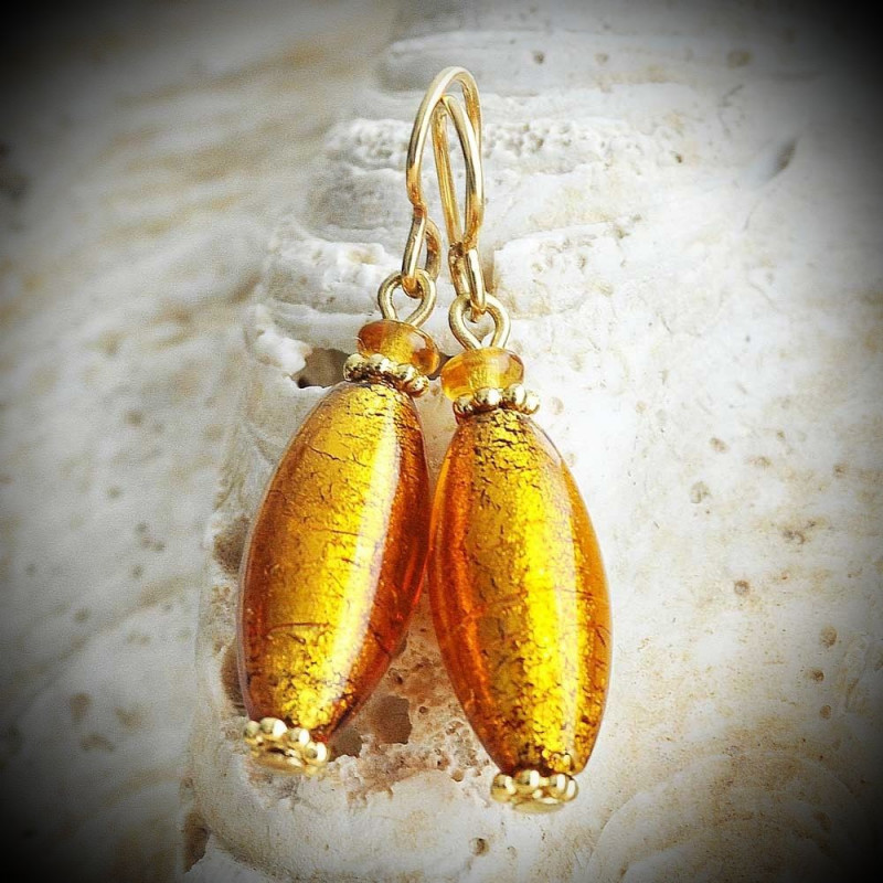 Amber Murano Glass Earrings Amber Murano Glass Earrings
