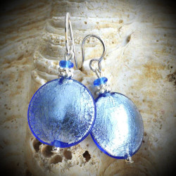 Blue Earrings, Genuine Murano Glass Jewelry from Venice