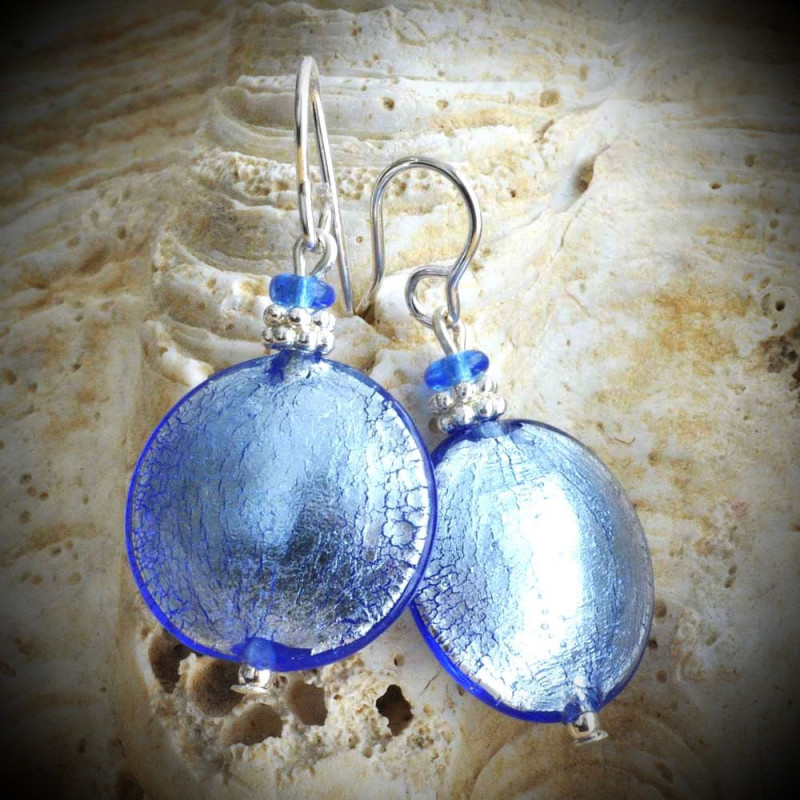 Blue Earrings, Genuine Murano Glass Jewelry from Venice Blue Earrings, Genuine Murano Glass Jewelry from Venice