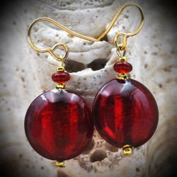 Red Murano Glass Earrings