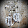 Transparent Silver Murano Glass Earrings