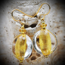Gold Murano Glass Earrings