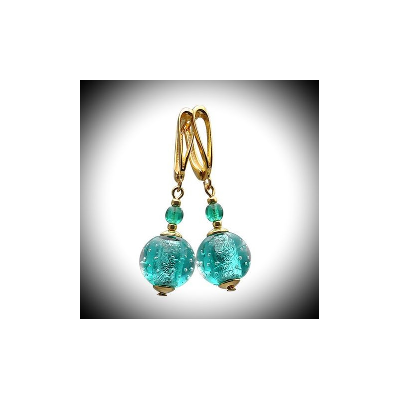 Fizzy blue turquoise - earrings earrings blue jewelry in genuine murano glass from venice Fizzy blue turquoise - earrings earrings blue jewelry in genuine murano glass from venice