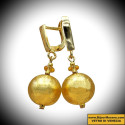 Ball gold - earrings gold earrings jewelry genuine murano glass of venice