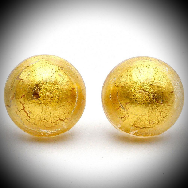 Earrings buttons gold jewellery genuine murano glass Earrings buttons gold jewellery genuine murano glass