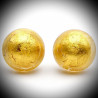 Earrings buttons gold jewellery genuine murano glass
