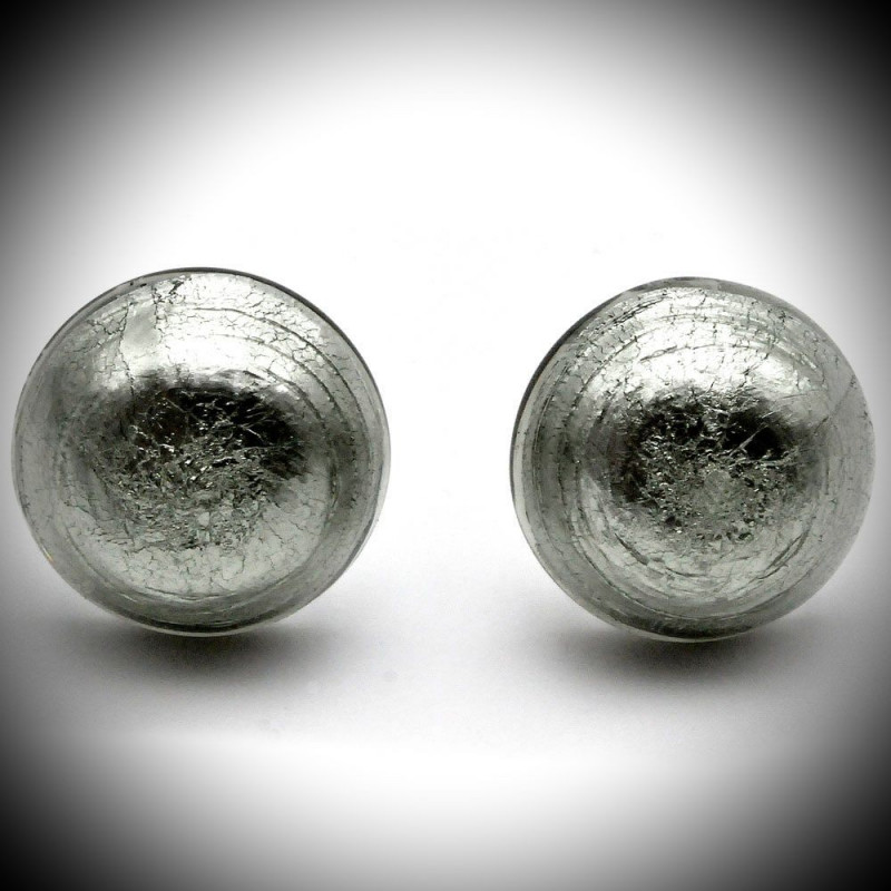 Ohrringe, knöpfe, bernstein-schmuck, echten murano-glas