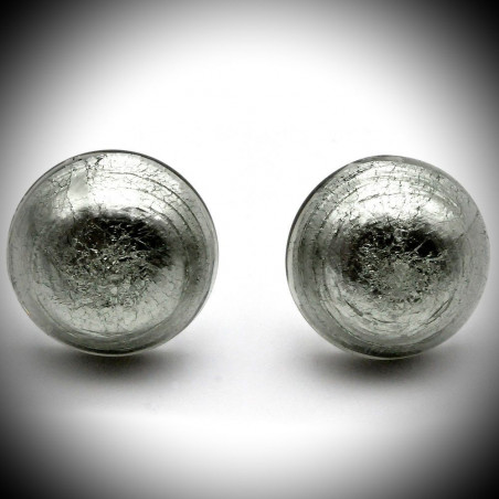 Boucles d'oreilles boutons ambre bijoux en veritable verre de murano