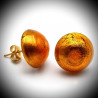 Earrings buttons amber jewellery genuine murano glass