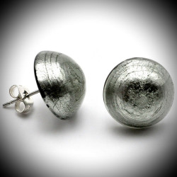 Earrings buttons amber jewellery genuine murano glass