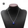 Pendentif coeur bleu marine micro en verre de murano
