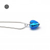 Pendant heart sky blue micro murano glass heart