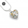 Ciondolo cuore micro argento multicolore vetro di murano