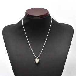 Ciondolo cuore micro argento multicolore vetro di murano