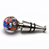 Round millefiori blue lapis lazuli bottle stopper in murano glass