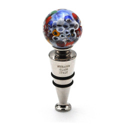 Millefiori round sky blue bottle stopper for murano glass