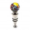 Murano glass yellow millefiori round stopper