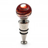 Round red and silver murano glass bottle stopper