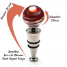 Round red and silver murano glass bottle stopper