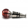 Round red and silver murano glass bottle stopper