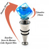 Murano glass blue and silver cube bottle cap