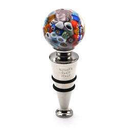 Millefiori parma round bottle stopper in murano glass