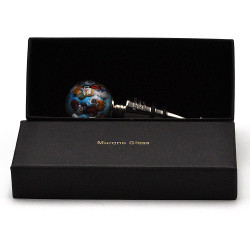 Round millefiori turquoise bottle stopper in murano glass