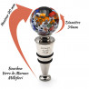 Black millefiori round bottle stopper in murano glass